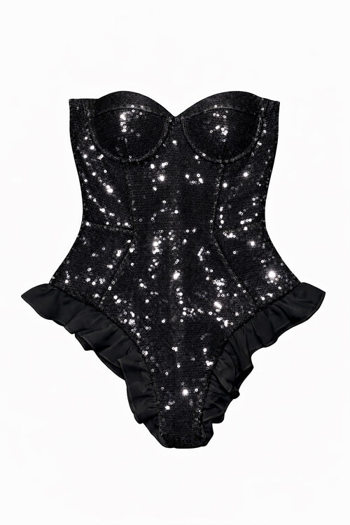 Ami Bodysuit - Black Sequin
