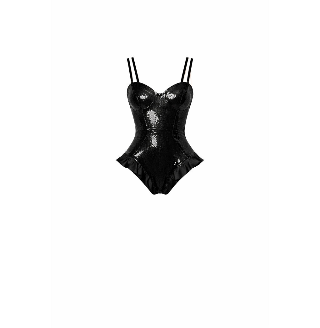 Black Sequin Bodysuit · Ami by Junie · Made in London