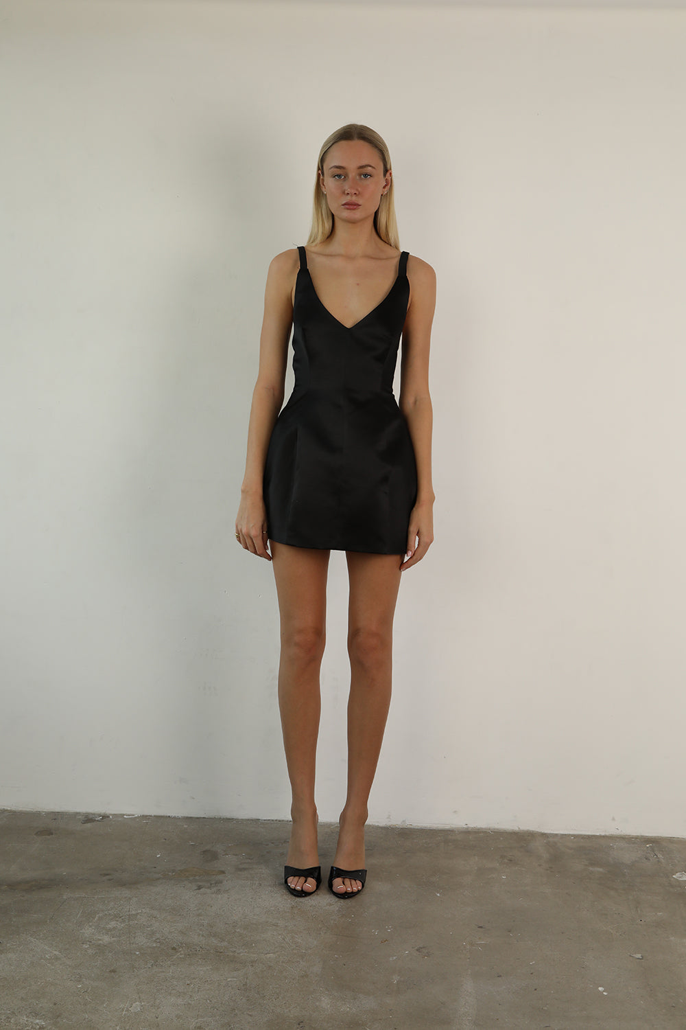 Black Satin Mini Dress · Selena by Junie ·