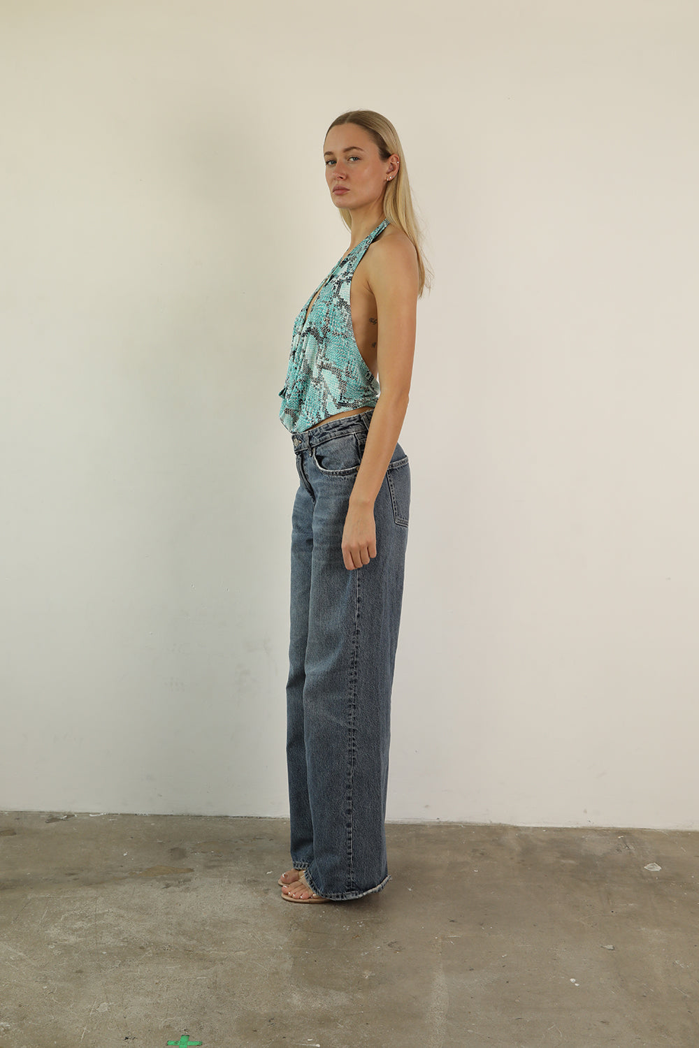 Blue Snakeprint Top · Ivy by Junie ·