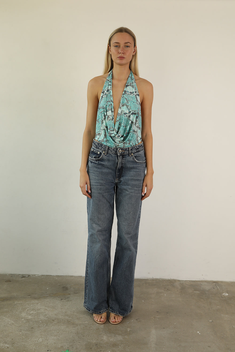 Blue Snakeprint Top · Ivy by Junie ·