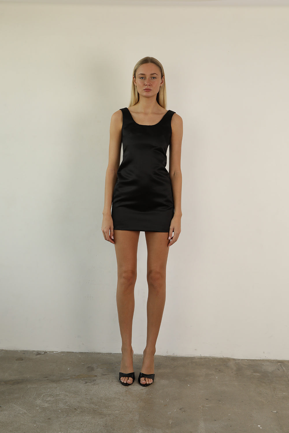 Black Satin Dress · Daisy Midi by Junie ·