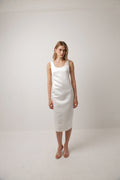 Ivory Satin Dress · Daisy Midi by Junie · Made in London