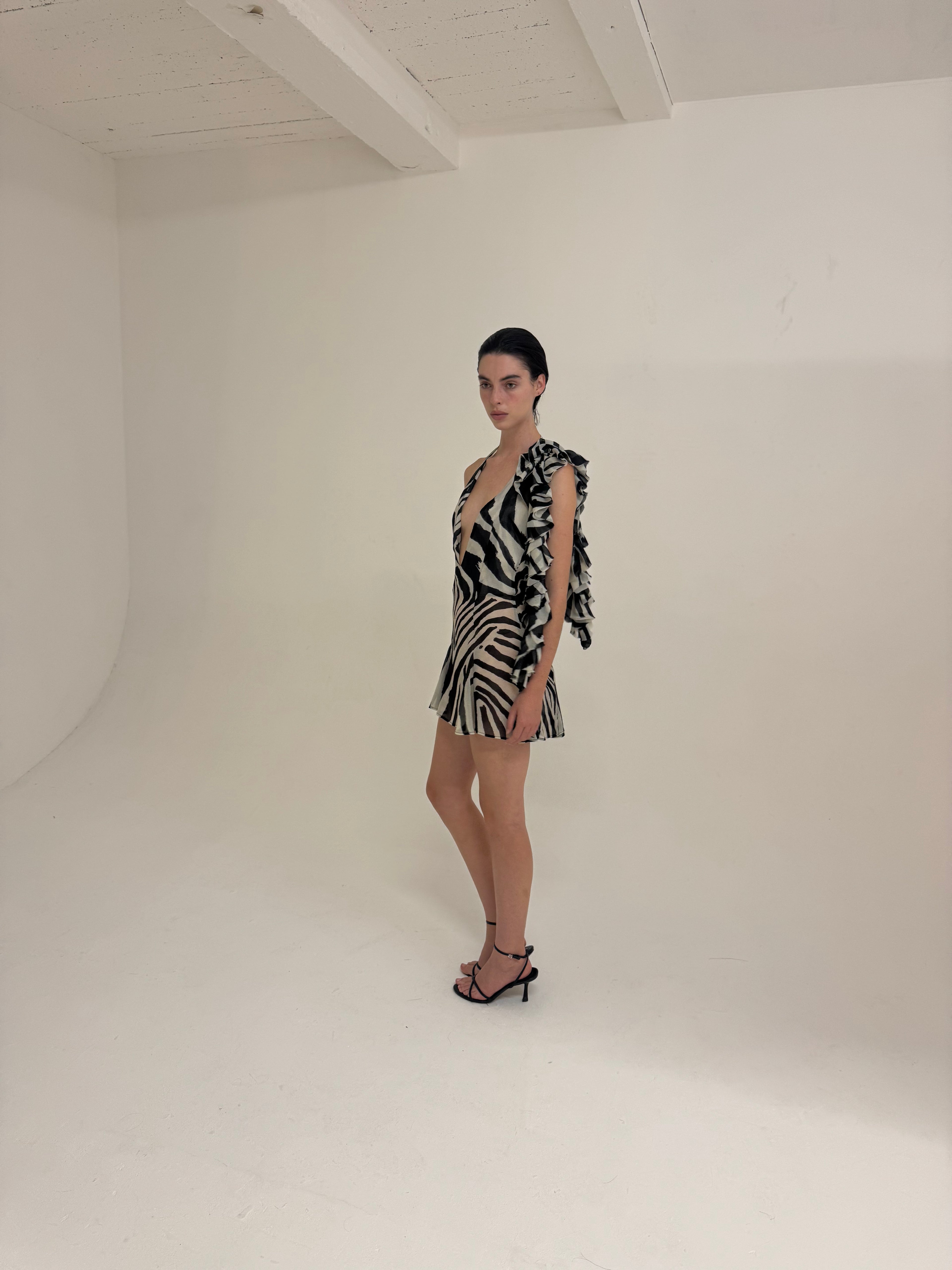 Zebra Chiffon Mini Dress · Zizi by Junie · Made in London