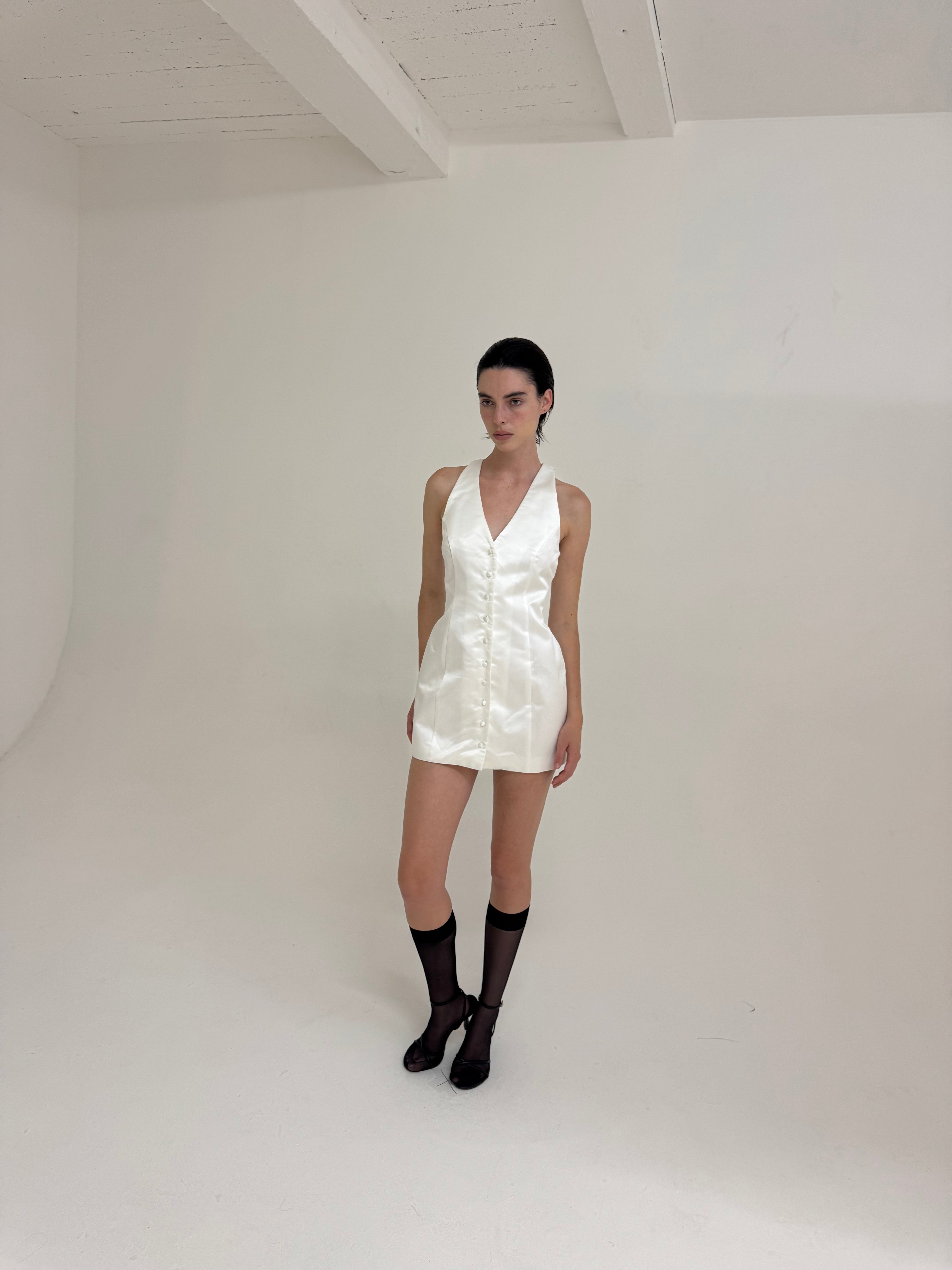 Ivory Satin Dress · Zita by Junie · Made in London