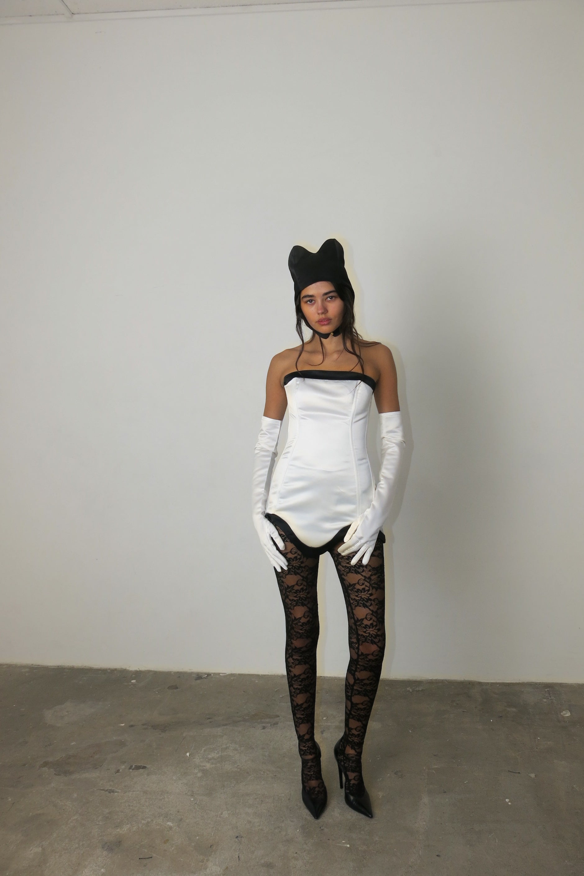 Ivory Satin Corset Dress · Dahlia by Junie · Made in London