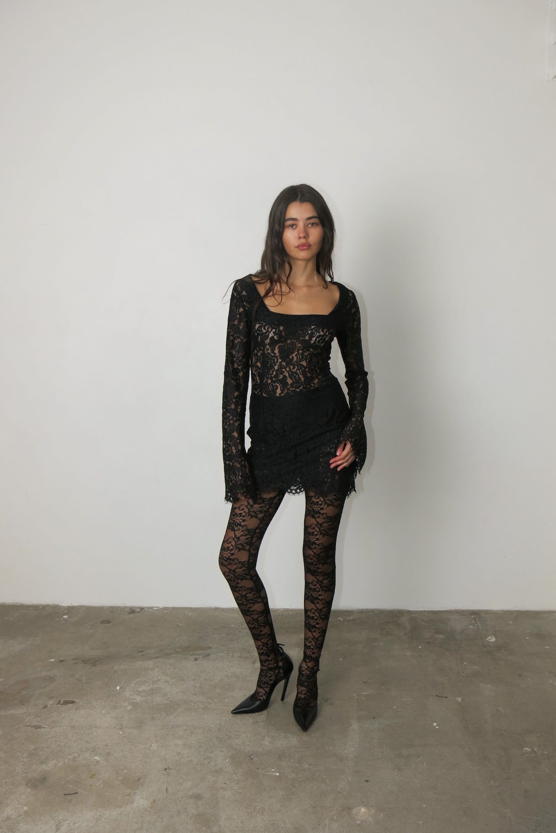 Black Lace Dress Gigi by Junie Made in London JUNIE Black Lace Dress Gigi by Junie Made in London JUNIE