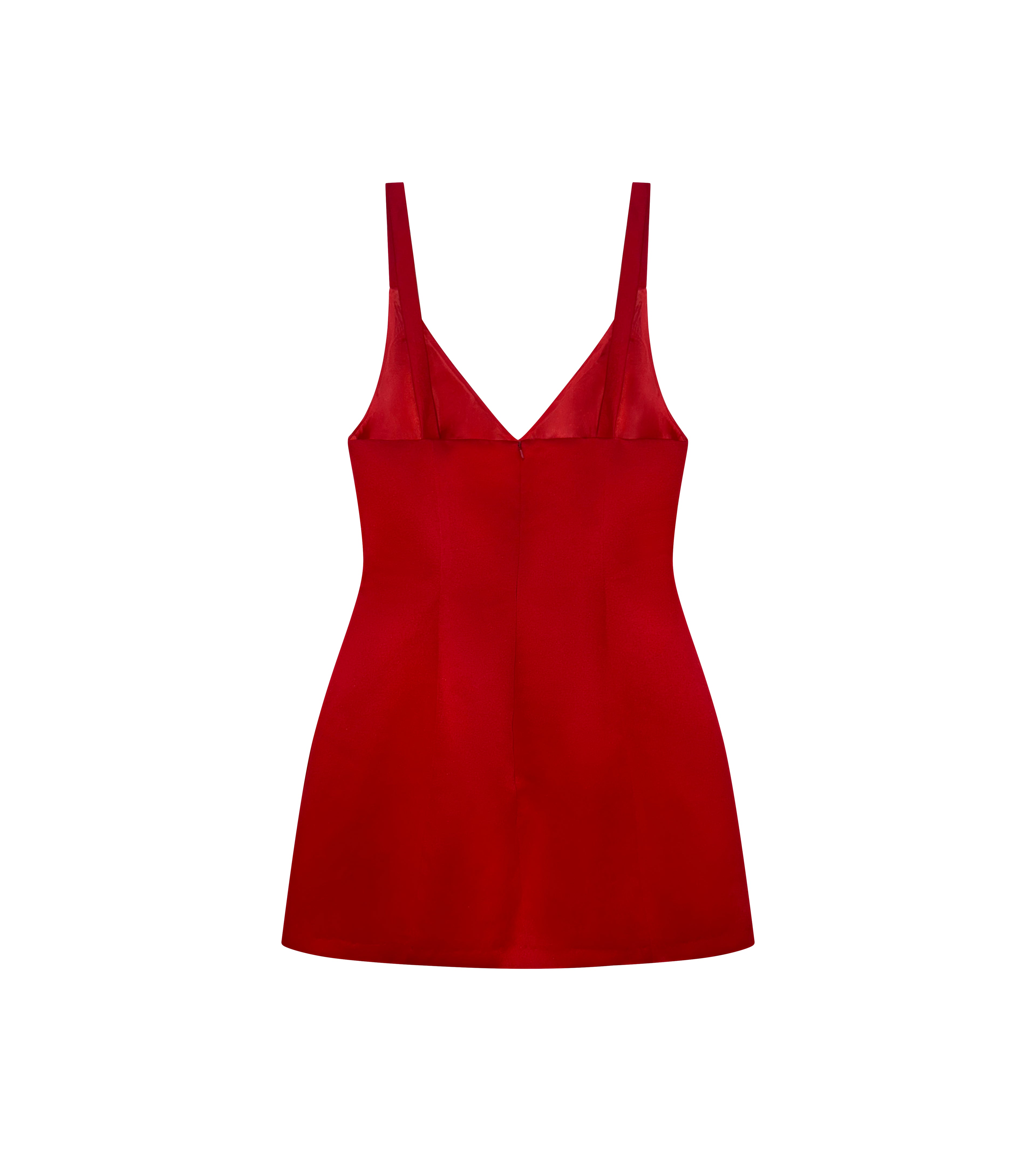 Red Satin Mini Dress · Selena by Junie · Made in London