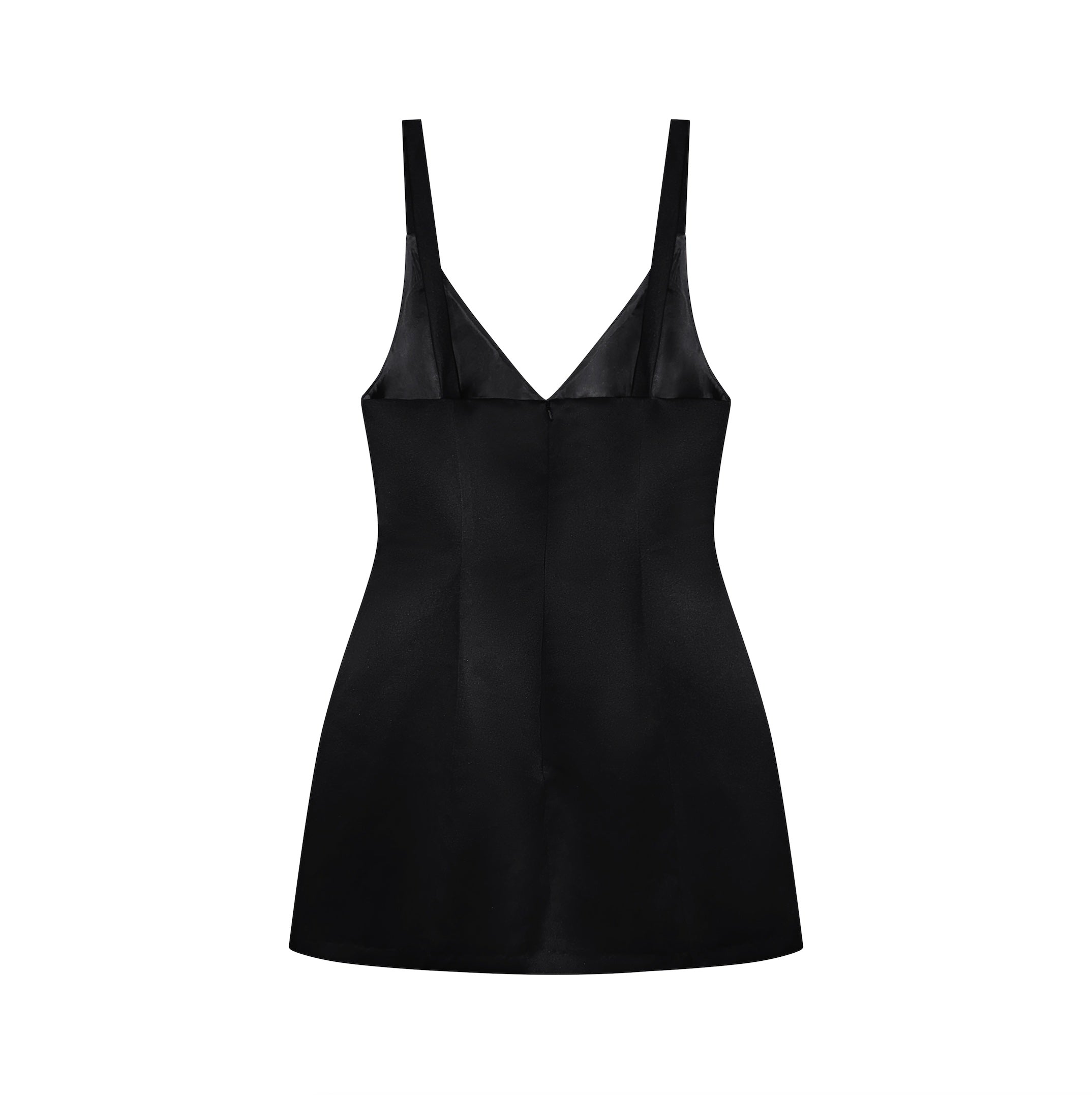 Black Satin Mini Dress · Selena by Junie · Made in London