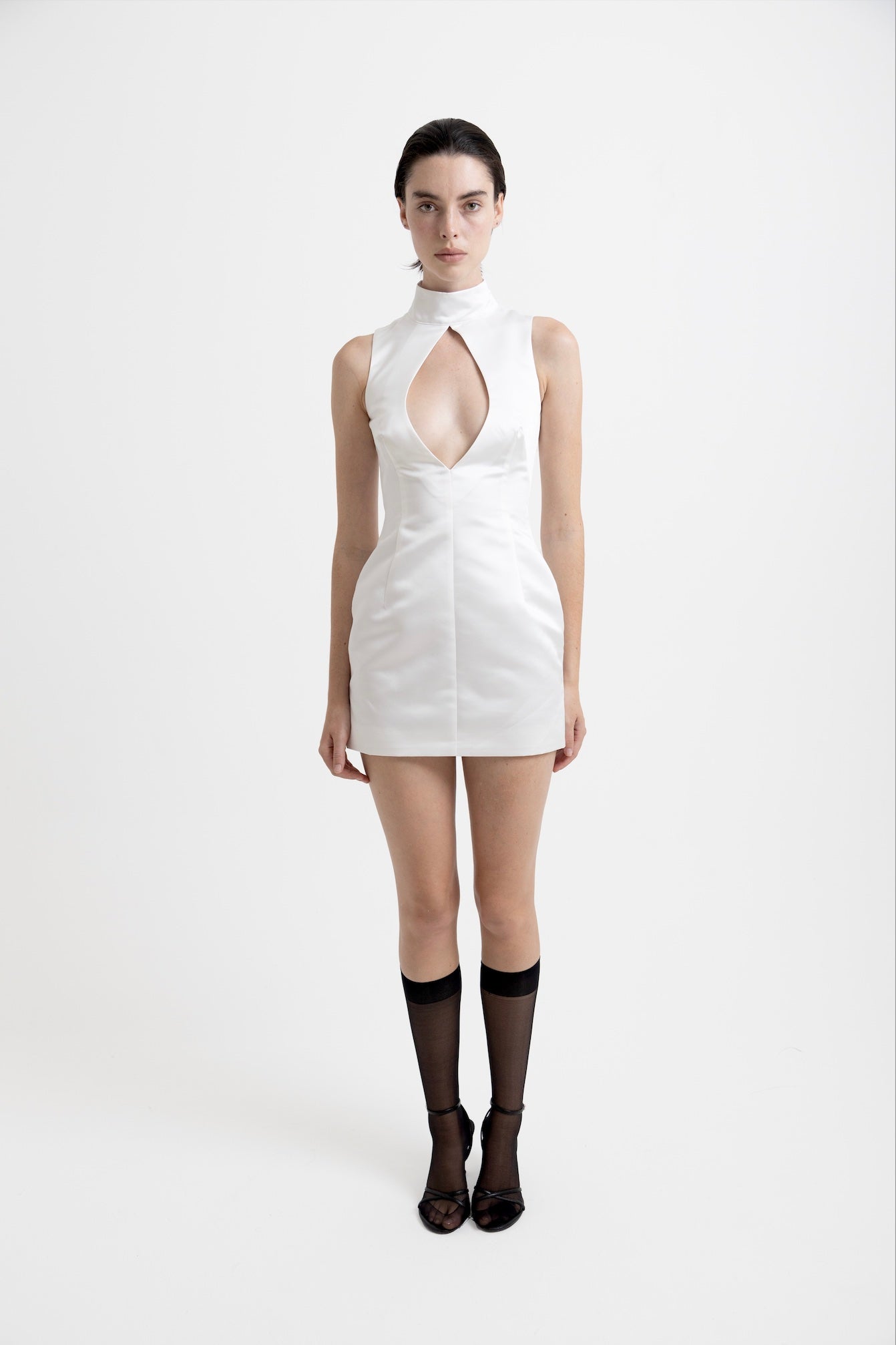 Ivory Satin Mini Dress · Brie by Junie · Made in London