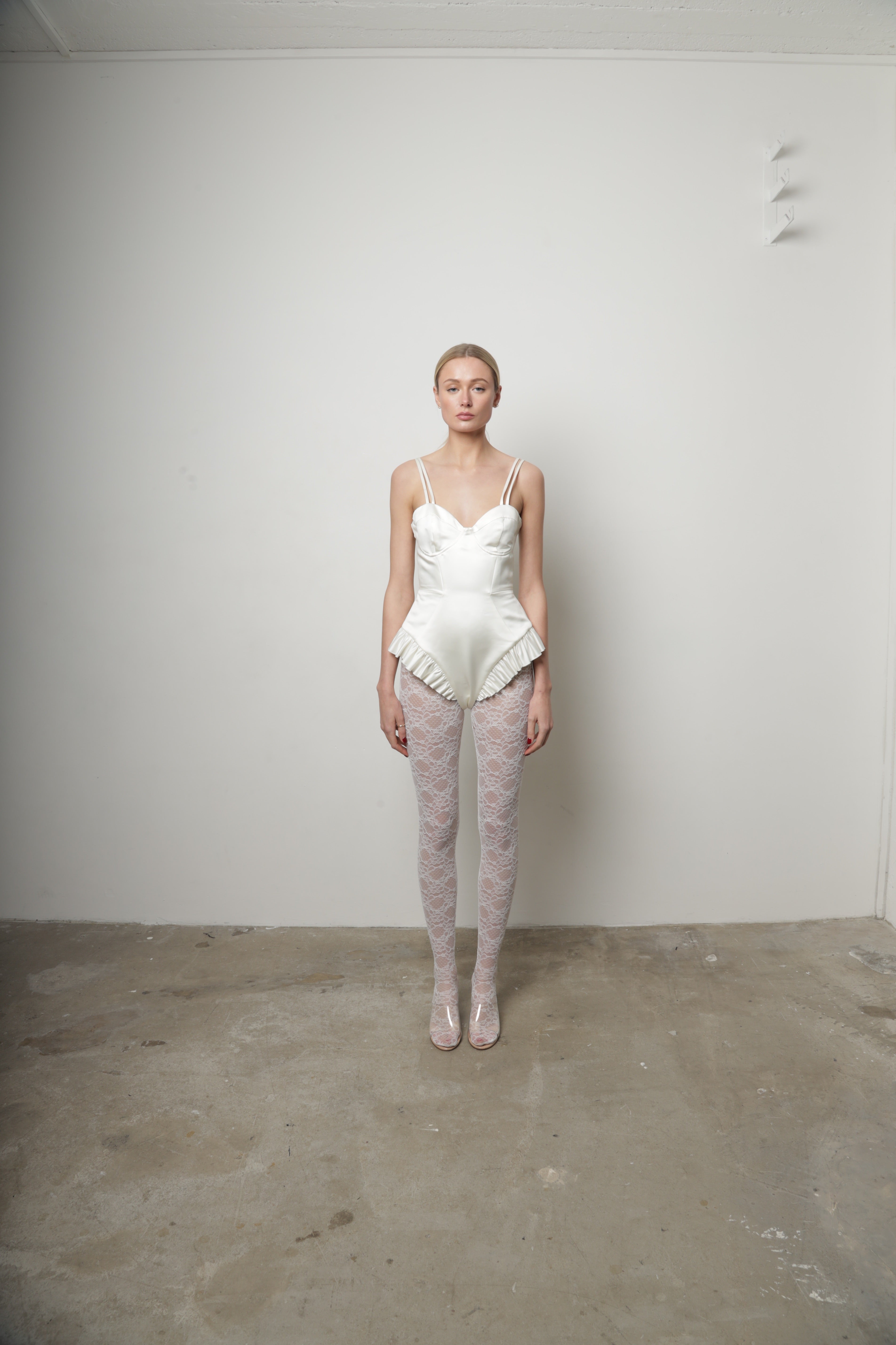 Ivory Satin Bodysuit · Ami by Junie · Made in London