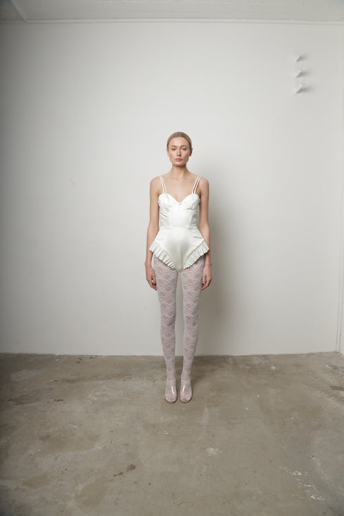 Ami Bodysuit - Ivory Satin